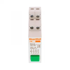 Pulsante con spia luce a LED Meanwell Verde 1m 2No+2NC 16A AC 230V IP20 IEC60947