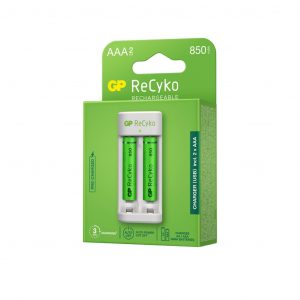 Caricabatterie USB RECYKO E211 CON 2 Batterie ricaricabili 1,2v Mini Stilo Aaa Nimh 850MAH incluso