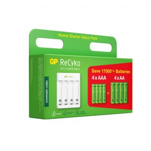 Caricabatterie USB RECYKO E211 CON 4 Batterie ricaricabilli 1,5v Stilo aa nimh 2100Mah e 4 batterie ricaricabils 1,5v mini Stilo aaa nimh 800Mah incluso