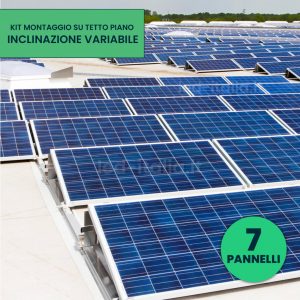 Kit Struttura in Alluminio per Montaggio 7 Pannelli Fotovoltaici 35mm per installazione su tetto pianoforte con inclinaone variabile