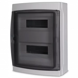 Centralino da Parete Meanwell 24 Moduli 290x290x140mm Grigio Ral 7035 Con Portello Fumè P65