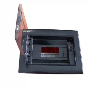 Centralino da Incasso Meanwell con Telaio estraiBile 8 Moduli 240x195x80mm Nero E Portello Fumé