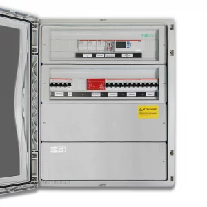 Quadro AC Trifase 30KW Triplo Inverter 50A 400V 2×24 Moduli DifferenZiale + SPD + ENTRA / ESCI + SGANCIO + PORTAFUSIBILI + SPI CEI 0-21 ABB / DEHN IP65