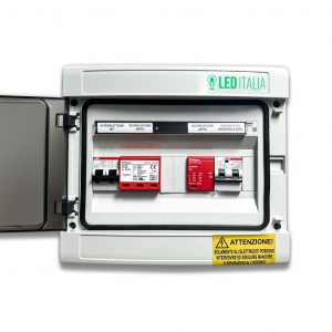 Quadro combinato AC / DC Monofase 6KW 1/1 MPPT 32A 230V / 20A 600VDC 12 Moduli Differenziale + SPD ABB / Dehn IP65