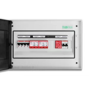 Quadro combinato AC / DC Monofase 5KW 2/2 MPPT 25A 230V / 16A 600VDC 18 Moduli Differenziale + SPD ABB / Dehn IP65
