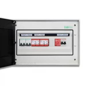 Quadro combinato AC / DC Monofase 6KW 2/2 MPPT 32A 230V / 20A 600VDC 18 Moduli Differenziale + SPD ABB / Dehn IP65