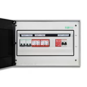 Quadro combinato AC / DC Monofase 8KW 2/2 MPPT 40A 230V / 25A 600VDC 18 Moduli Differenziale + SPD ABB / Dehn IP65