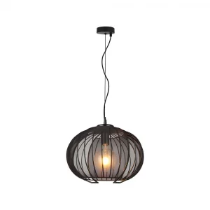 E27 DECORATIVE HANGING PENDANT (D400*H290mm) MATT BLACK BODY