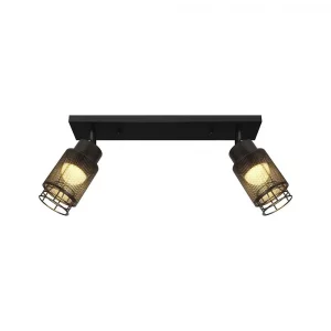 2X6W LED DECORATIVE CEILING LAMP (L400*W70*H30mm) 3000K MATT BLACK BODY