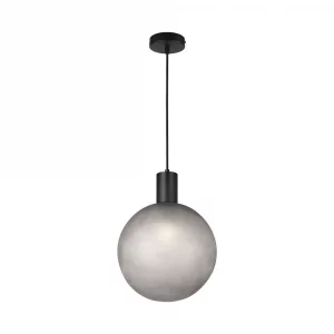 E27 DECORATIVE HANGING LAMP (D100*H25mm) MATT BLACK+SMOKEY GREY