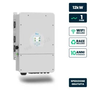 Inverter Ibrido Monofase LV Deye 12kW WiFi senza CEI 0-21 Bianco IP65