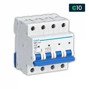 Interruttore Magnetotermico Chint Curva C 4P 4M 10kA 10A 400V