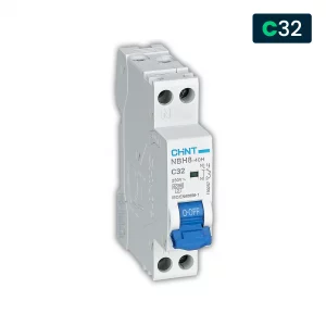 Interruttore Magnetotermico Chint Curva C 1P+N 1M 6kA 32A 230V