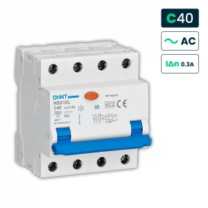 Interruttore Magnetotermico Differenziale Chint Tipo AC Curva C 3P+N 4M 6kA 40A 300mA 400V