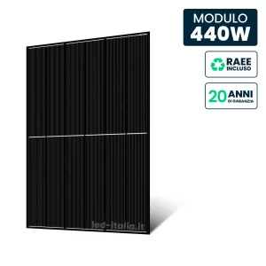 Pannello Solare 440W N-Type TOPCon Full Black 1722x1134x30mm