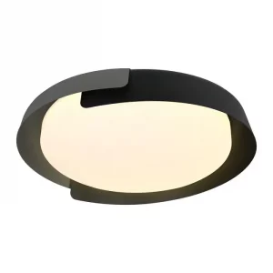 48W LED Decorative Ceiling Lamp (D500*H80mm) 3in1 Remote Control Dimmable Black+Grey