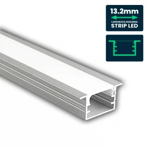 LED Strip Mounting Kit With Diffuser Recessed 2000*15*10mm