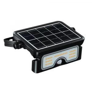 7W LEFaro LED con Pannello Solare 7W Sensore PIR CCT nero IP65D SOLAR FLOODLIGHT LITHIUM BATTERY 30000mAh 3.7V CCT: 3IN1 BLACK BODY