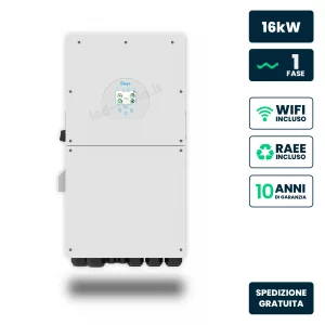 Inverter Ibrido Monofase LV Deye 16kW WiFi senza CEI 0-21 Bianco IP65