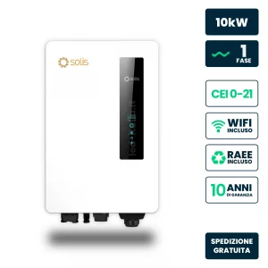 Inverter Fotovoltaico di Stringa Monofase Solis 10kW 3 MPPT CEI 0-21 IP66
