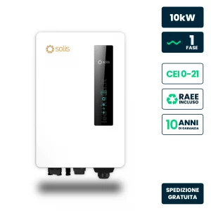 Inverter Fotovoltaico di Stringa Monofase Solis 10kW 3 MPPT CEI 0-21 IP66