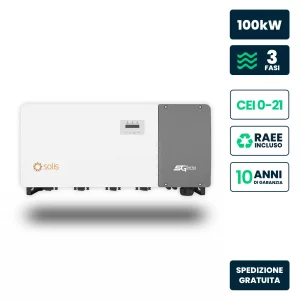Inverter Fotovoltaico di Stringa Trifase Solis 100kW 8 MPPT CEI 0-21 IP66