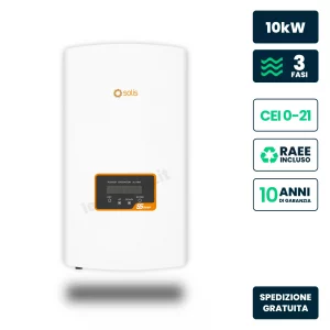 Inverter Fotovoltaico di Stringa Trifase Solis 10kW 2 MPPT CEI 0-21 IP66