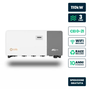 Inverter Fotovoltaico di Stringa Trifase Solis 110kW 8 MPPT CEI 0-21 IP66