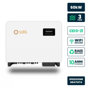 Inverter Fotovoltaico di Stringa Trifase Solis 60kW 6 MPPT CEI 0-21 IP66