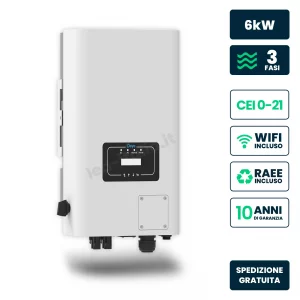 Inverter Fotovoltaico di Stringa Trifase Deye 6kW 2 MPPT CEI 0-21 IP65