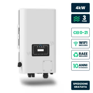 Inverter Fotovoltaico di Stringa Trifase Deye 4kW 2 MPPT CEI 0-21 IP65