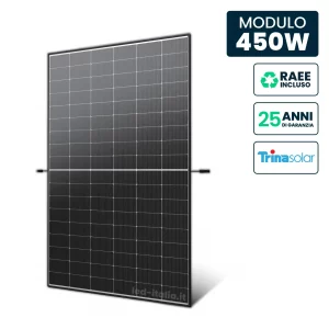 Pannello Solare 450W Trina i-TOPCon Doppio Vetro Black Frame 1762x1134x30mm
