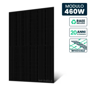 Pannello Solare 460W N-Type TOPCon Bifacciale Full Black 1722x1134x30mm