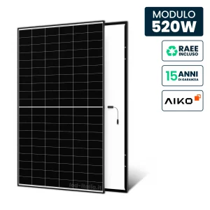 Pannello Solare AIKO 520W TIER-1 N-Type ABC Black Frame 1954x1134x30mm