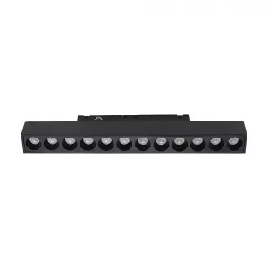 12W 48V LINEAR MAGNETIC GRILLE LIGHT ALUMINUM 3000K BLACK BODY