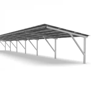 Struttura Carport Fotovoltaico Modulare a Bandiera con Colonna Singola