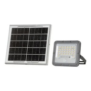 LED FLOODLIGHT WITH SOLAR PANEL & PIR SENSOR REMOVABLE LIGHT ENGINE 6000K 150LM/W IP65