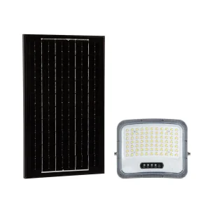 LED FLOODLIGHT WITH SOLAR PANEL 12W BLACK 3IN1 IP65