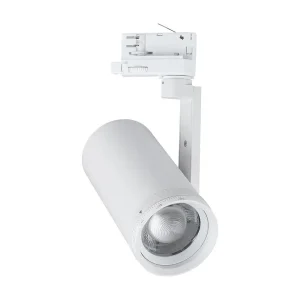 30W LED COB ZOOMABLE TRACKLIGHT 25°-50° BEAM ANGLE 3IN1 WHITE BODY