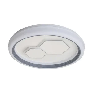 2X30W LED DECORATIVE CEILING LAMP RF REMOTE CONTROL 3IN1 DIMMABLE WHITE+GREY